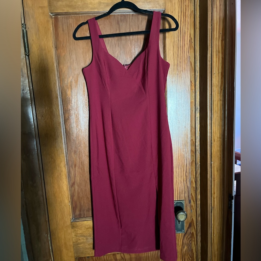Take Me Out Tonight -Lulus Burgundy Midi